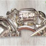 Vintage Lisner Blue Aurora Borealis Brooch Scarf Pin Photo 6