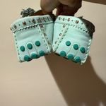 Coach Norfolk Tassel‎ Loafer Flats 9B Mint Green Studded Nubuck U Size 9 Photo 6