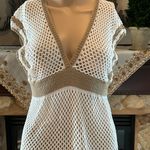 Beautiful White And Tan Beach Cover Up Dress L Size L Photo 1
