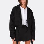 OW Collection Vegas Satin Jacket Black Womens Size Small Photo 1