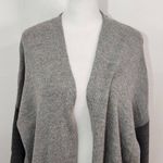 Basil and Lola Gray Cardigan with Sheer Navy Back Size Large Gray Cardigan Blue Photo 2