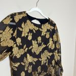 12th Tribe Dress Marissa Gold Black Floral Mini Dress Gothic Whimsigoth Wedding Photo 5