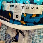 Trina Turk floral print pants - blue, white, brown and yellow, size 6 Photo 3