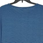 LuLaRoe  Tunic Top‎ Size XS Blue White Striped Womens Stretch Blend SS T-Shirt Photo 6