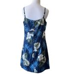 Vintage Hawaiian Tropical Mini Dress Medium Spaghetti Strap Floral Vacation White Photo 7