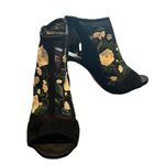 Karl Lagerfeld Paris Embellished Embroidered Black Mesh Sling Back Peep Toe Heel Photo 0