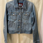 Abercrombie & Fitch Light Wash Denim Jacket Distressed Classic Button Front M Photo 0