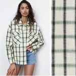 ZARA NWT  Plaid Overshirt Jacket Green Cream Relax Fit Bloggers Fav S Photo 1