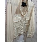 Sanctuary  Cream Utility Jacket Drawstring Waist Snap Button Pockets Size XL Photo 2