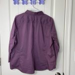 Merona NWOT  women’s medium purple 3/4 sleeve full button down front collar shirt Photo 4