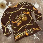 J. McLaughlin  Catalina Cloth Brown Equestrian Top Size Small Photo 5