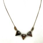 Gold tone triangle rhinestone necklace Photo 2
