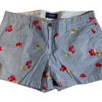 Old Navy  Womens Blue Stripe Floral Print Everyday Chino Shorts Size 30 Photo 0