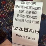 Sandro  Paris paisley print blouse size 2 navy burgundy Photo 7