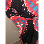 Trina Turk  Yucateca Tunic Swim Cover Dress Size S Black Red Multi Short Caftan Photo 6