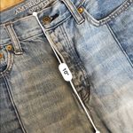 American Eagle  vintage hi-rise two tone distressed raw hem jeans Photo 3