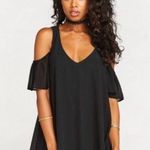 Show Me Your Mumu Birdie Ruffle Black Cold Shoulder Chiffon Dress Photo 1