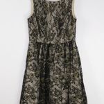 Jessica Simpson Black & Gold Lace A-Line Mini Dress Formal Size 2 Photo 2