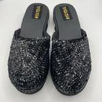 Mystique Boutique Mystique sequins slip-on black sandals Size 6 Photo 2