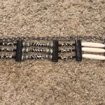 Chico's MIxed Animal Print and "Ivory / Bone" Tone Textured Chain Belt 40" long Photo 5