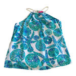 Lilly Pulitzer for Target Halter Tank Top Sea Urchin Women's Small Blue‎ White Blue Photo 0