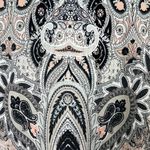 Rose + Olive  Paisley Print Short Sleeve Top L Round Neck Loose Fit Drapey Photo 4