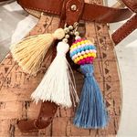 Sam & Libby  Boho Embellished Thong Sandals Tassels Women's 9.5 Tan Summer Casual Photo 2