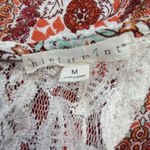 Hint of Mint  womens‎ medium bohemian lace knit orange white floral sleeveless Photo 6
