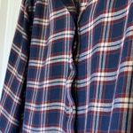 Loft Checkered Soften Blue/Red Career Plaid Colored Button Down Shirt, Size S Photo 4