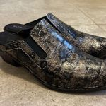 Tirrenia Italian Shoes Mules Sz. 10 Metallic Shimmer Low Heel Witchy Goth Photo 7