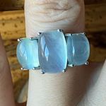 Genuine Aquamarine Sterling Silver Ring Size 6 Photo 0
