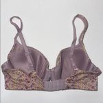 Victoria's Secret  Purple Floral Bra lined Demi underwire 34D adjustable straps Photo 2