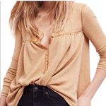 Free People We the Free by Khaki Tan Kai Henley Thermal Top Sz XS Photo 6