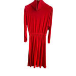 vintage Fads 80s velour red mock neck maxi dress Winter Holiday comfy Warm soft Size M Photo 2