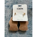 New! Viola Pink Metallic Gold White Beaded Faux Pearl Angel Earrings Photo 2