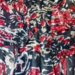 Christopher & Banks  V Neck Blouse Womens Medium Red Floral Print Business Chifon Photo 13