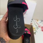 Jessica Simpson  Neon Pink and Olive Camo Slides Photo 3
