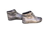 Frye  Women’s Lena Zip High Sneakers – Metallic Pewter Leather, Size 9.5M, NWT Photo 3
