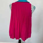 Anthropologie Isani Pleated Fuschia Button Blouse size Small Barbie Core Photo 2