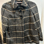 Zara Basic Gray Plaid Wool Blend Pea Coat Jacket Women's Outerwear Photo 0