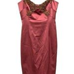 David Meister  Mauve Pink Satin Beaded Strapless Cocktail Mini Dress Sz 2 Photo 0