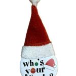 Santa Hat Button with Festive‎ Text Red Photo 0