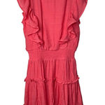 HYFVE Coral Ruffle Sleeveless Dress Smocked Waist Tiered Summer Size Small NWOT Photo 0