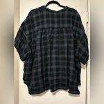 Madewell  Lightspun Bubble-Sleeve Top in Plaid Dark Baltic size 4X Photo 2