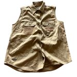 Ralph Lauren Lauren Sleeveless Shirt Top Sz M Vest Outdoor Safari Utility Beige Photo 0