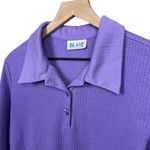 Blair Vintage Purple Collared Textured Henley S/M Photo 3