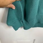 Lands' End Lands’ End Women’s Vintage Sea Green V-neck Rose Cotton Sweater NWOT W-344 Sz M Photo 2