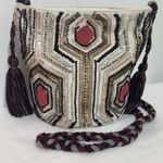 Sam Edelman Women’s Beaded Shoulder Bag – Multicolor Geometric Chic Boho Photo 0