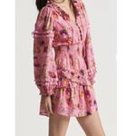 Love Shack Fancy Clarkie Floral Smocked Mini Dress Pink Multi Size S Photo 3