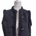 Charter Club Black Faux Suede Toggle Vest Size Large Winter Sherpa Cozy Cabin Photo 2